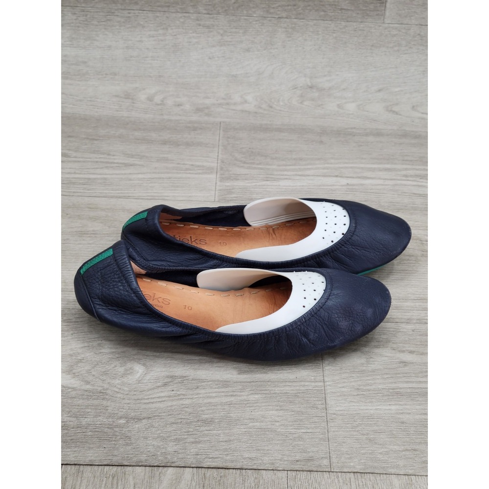 Tieks by Gavrieli Womens 10 Navy Blue Leather Ballet Flats Round Toe Shoes